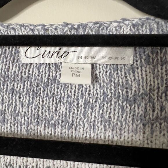 Curio Long Sleeve Black Gray White Snap Down Button Detail Knit Cardigan Size MP - Picture 3 of 7